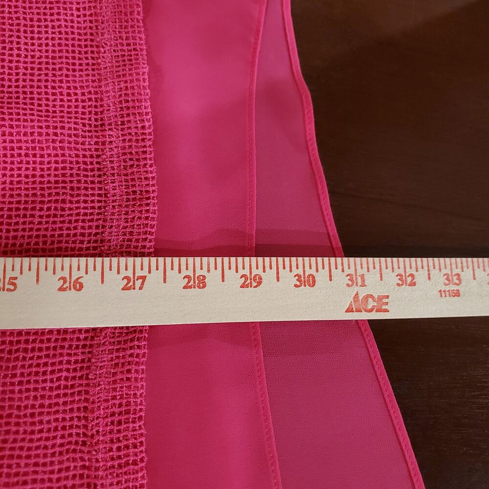 Joseph Ribkoff 1/4 Zip Mesh Overlay Top Plus Size 22 Hot Pink Roll Tab Sleeve - Picture 9 of 9